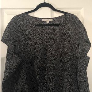 Loft Black and White puffy blouse